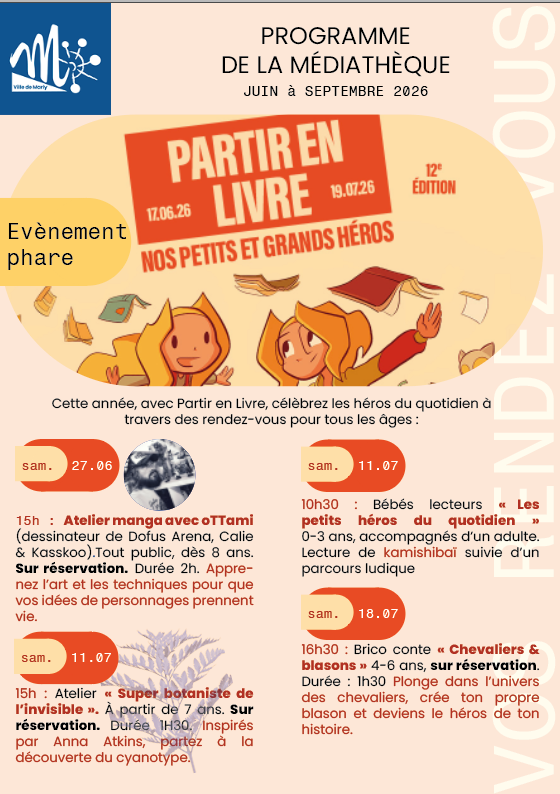 Programme de la médiathèque juin - septembre 2026