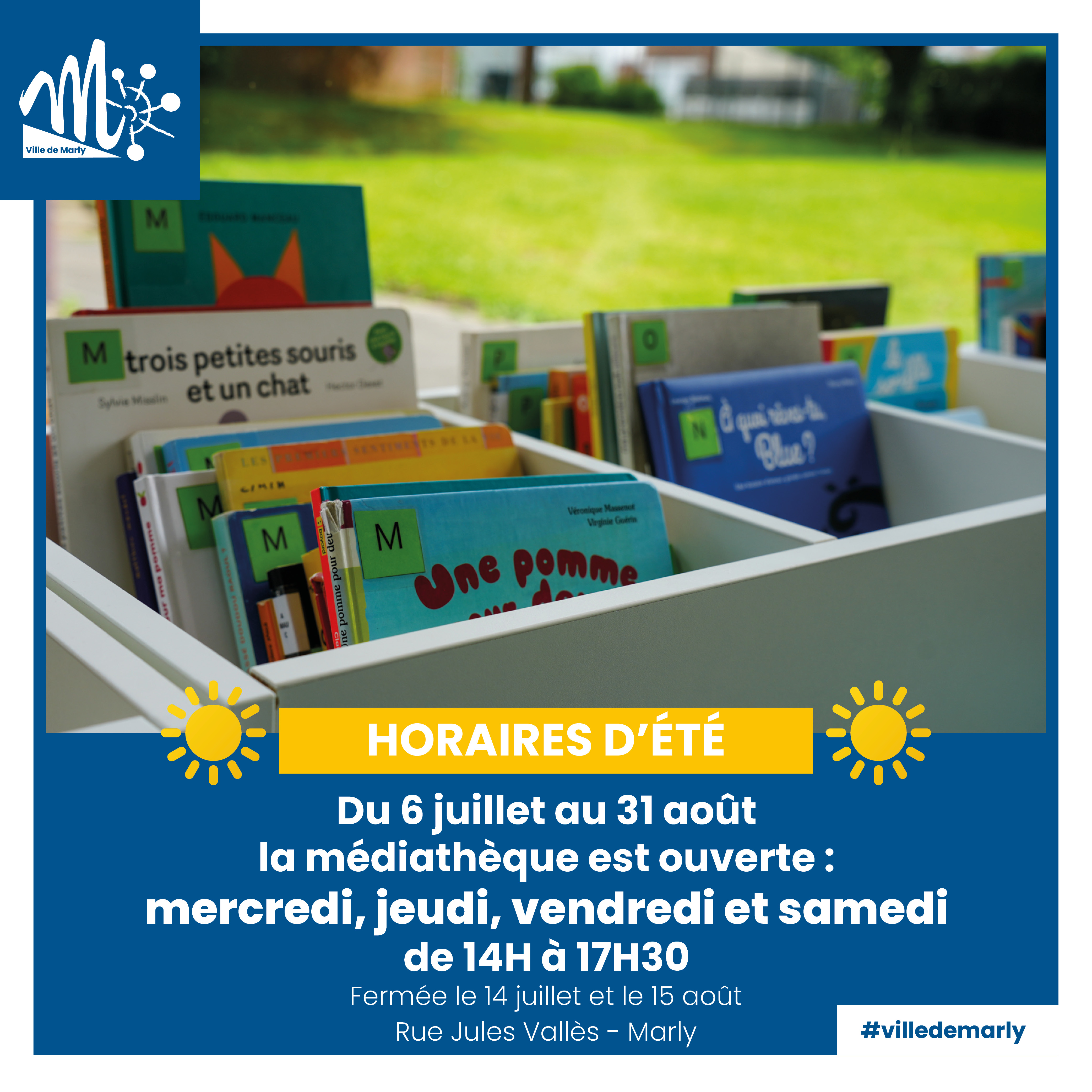 Horaires d'été de la médiathèque